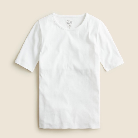 New JCREW Sz XXS Slim Perfect-fit T-Shirt in White $36 BF355 - Picture 1 of 4